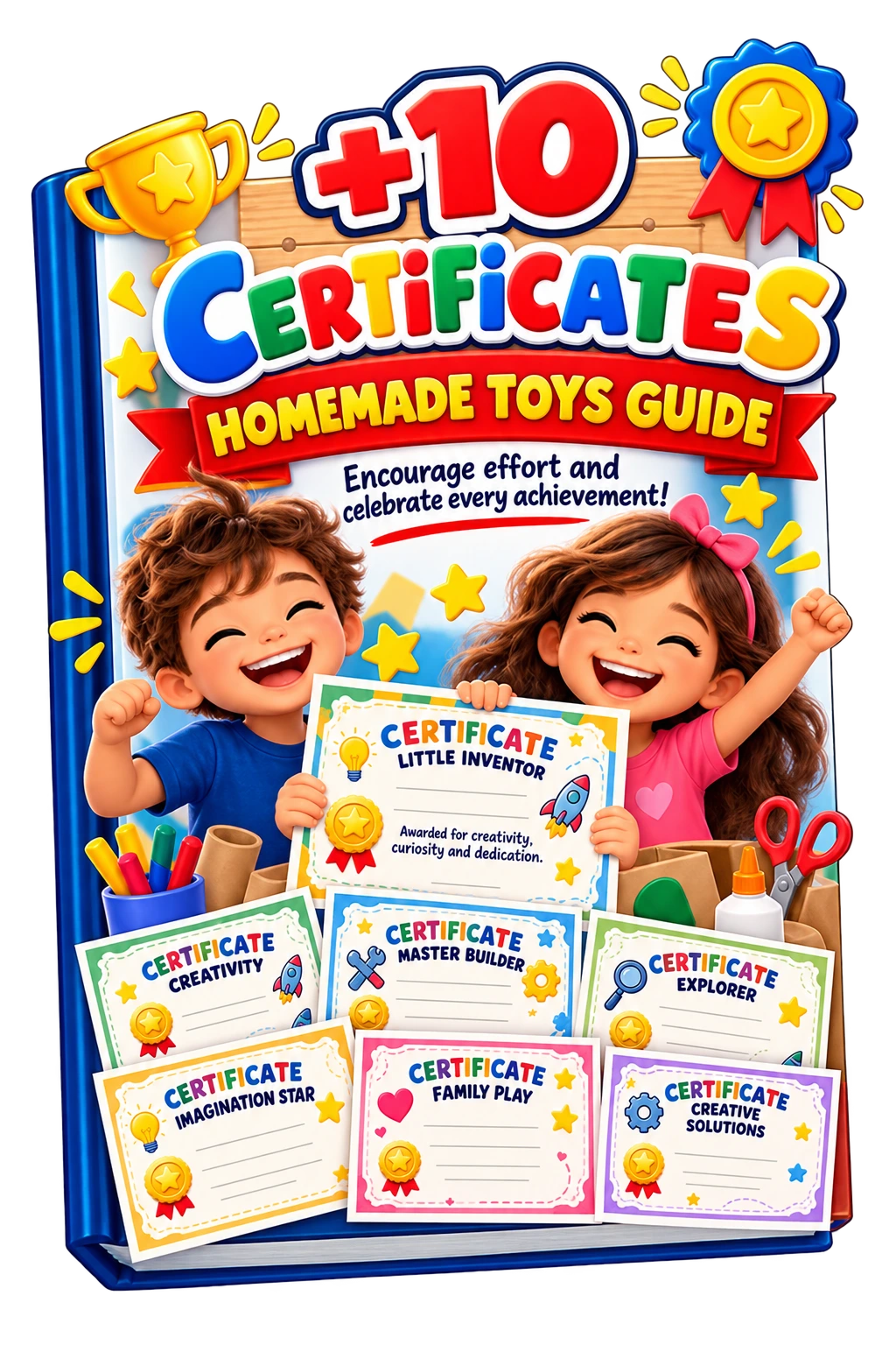 Bonus cover: 10+ Homemade Toys Guide Certificates